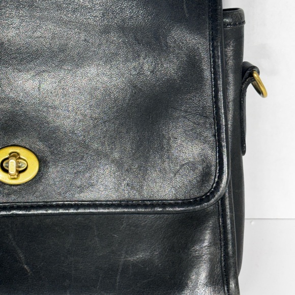 Vintage Coach Court Bag Black Leather Satchel Handbag 7205 No crossbody strap - Picture 4 of 15